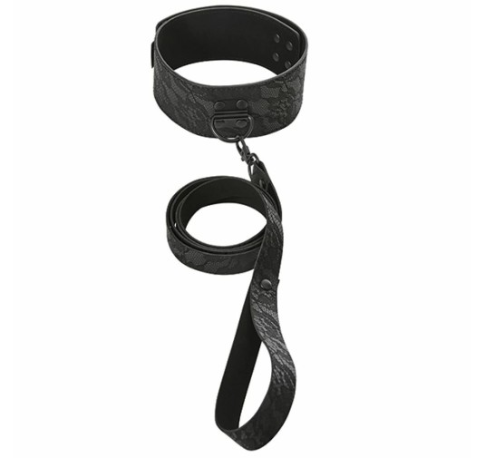 Obroża i smycz - Sportsheets Sincerely Locking Lace Collar & Leash